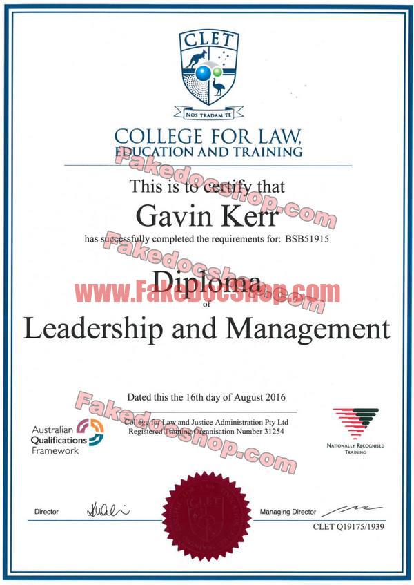 CLET Diploma Certificate Template