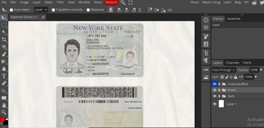 New York Driver License PSD Template V2