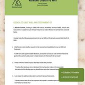 Vermont Codicil To Will Template