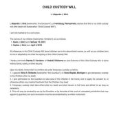 Will Child Custody After Death Template