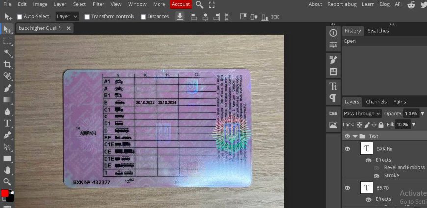 Ukraine Driver License PSD Template