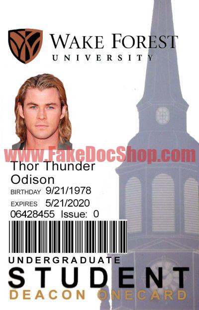 Wake Forest University Student ID Template