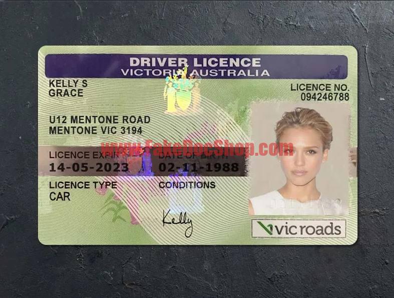 Victoria Australia driver license psd template