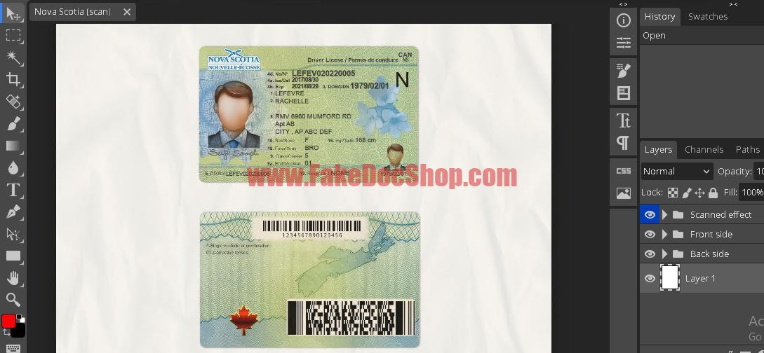 Canada Nova Scotia Driver License psd template 1 Canada Nova Scotia Driver License psd template