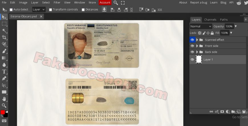 Estonia ID card psd