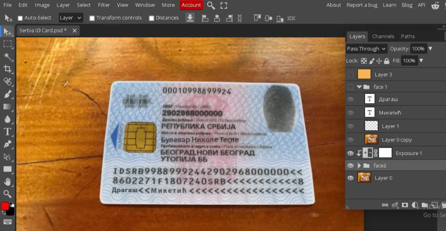 Serbia ID Card Psd Template