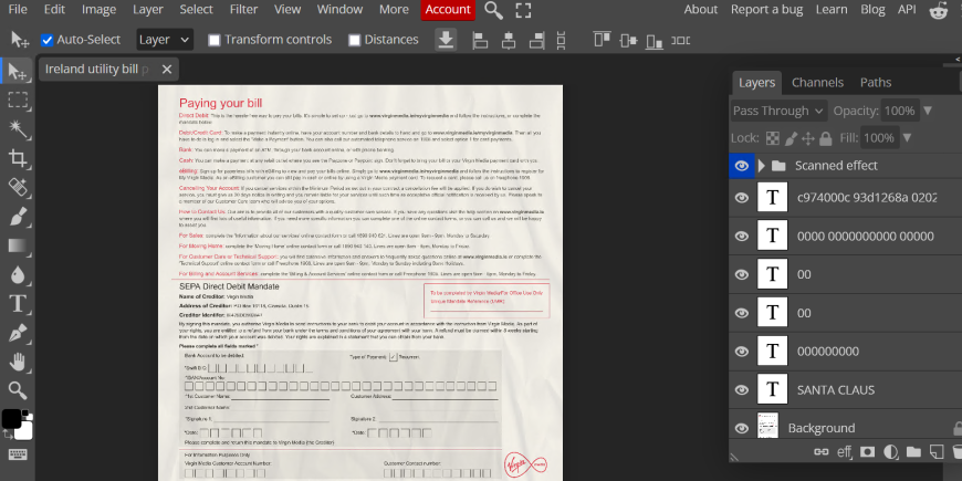 Ireland Utility Bill Psd Template