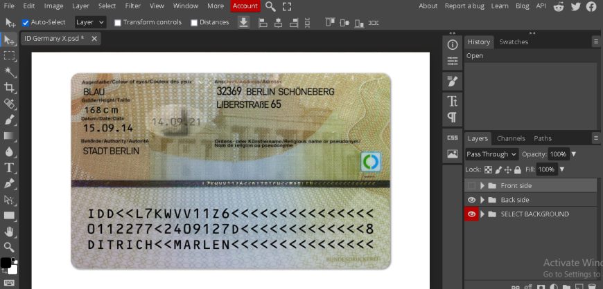 Germany ID Card PSD template v3