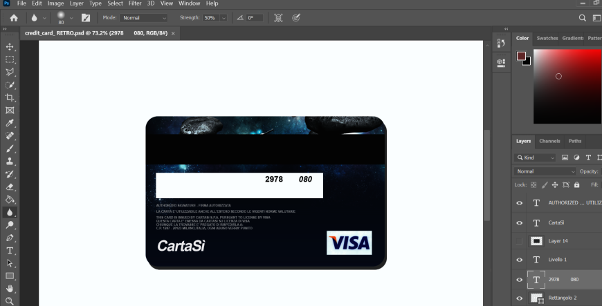 Visa Card PSD template V2023266