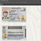 Indiana Driver License Template v3 – New 1200DPI