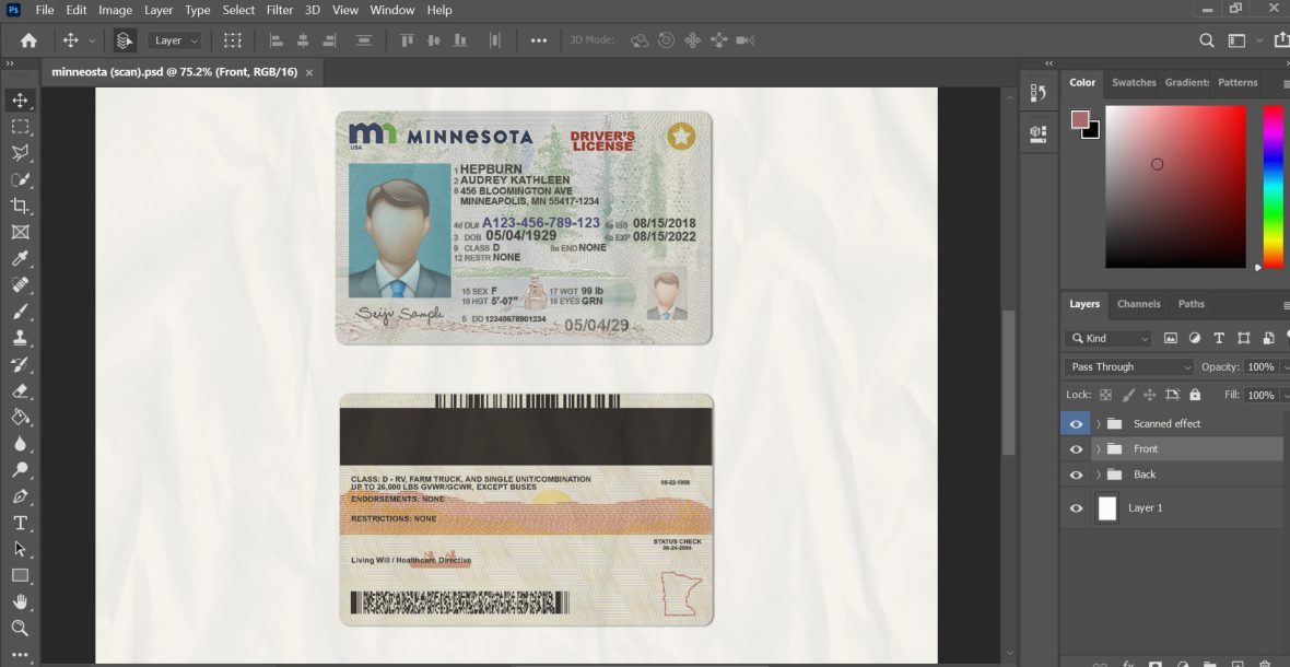 Minnesota driver license psd template v2 1 Minnesota driver license psd template v2