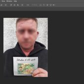 Selfie With ID card or DL photo template in psd format v5