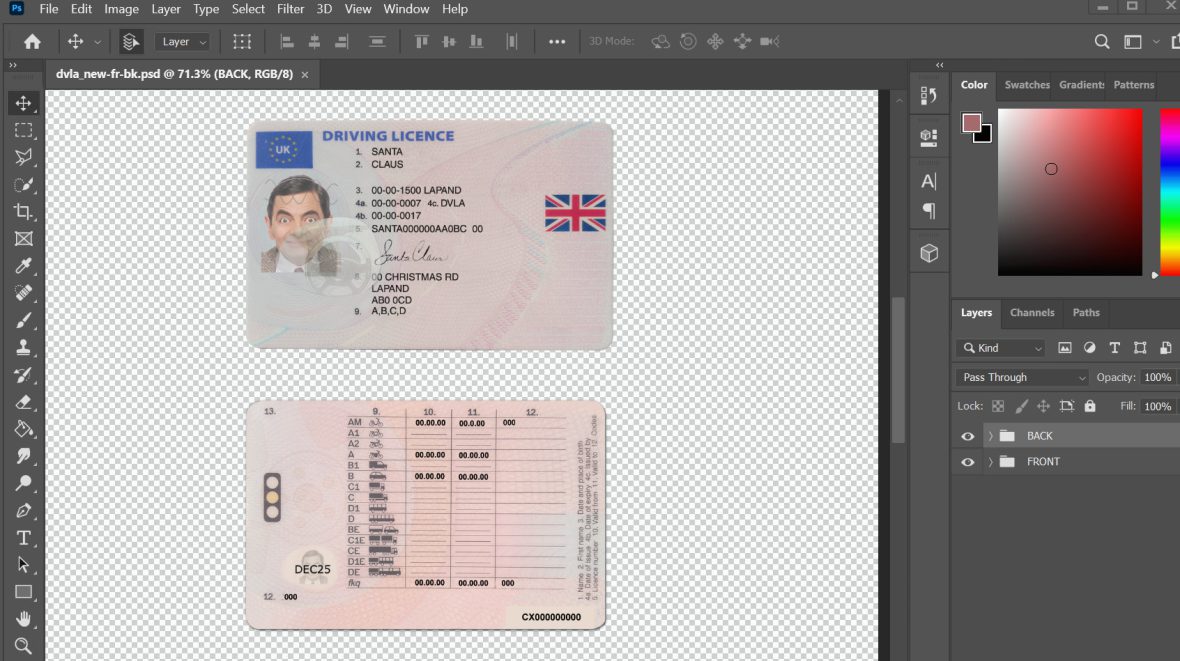 NEW UK DRIVER LICENSE TEMPLATE PSD 2022