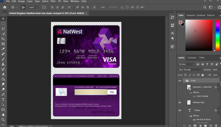 NatWest Credit Card Template PSD Fakedocshop natwest-credit-card-template-psd-fakedocshop