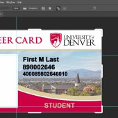 University of Denver id card psd template