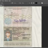 Belarus passport template in psd format, fully editable