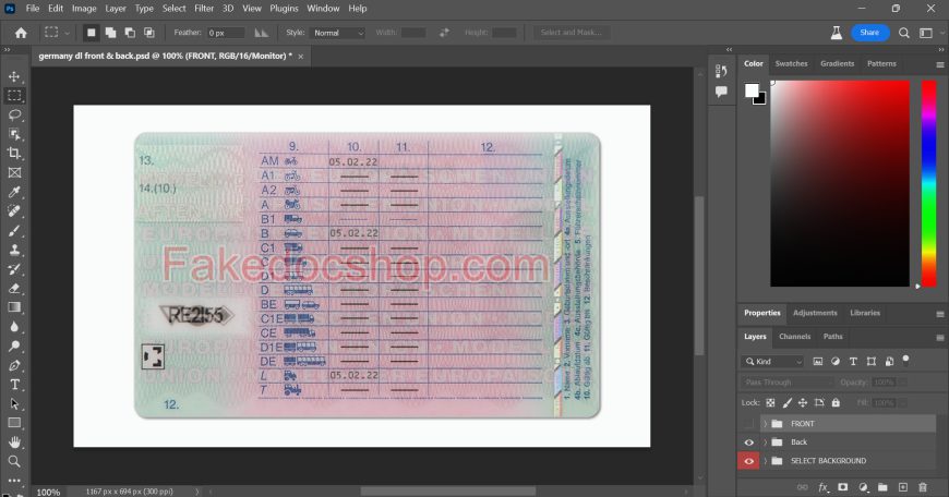 Germany DriverLicense PSD Template v3