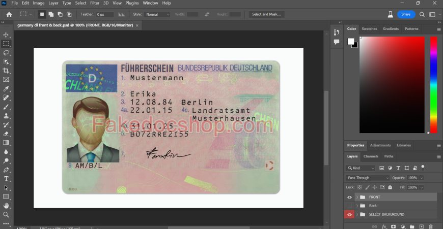 Germany DriverLicense PSD Template v3