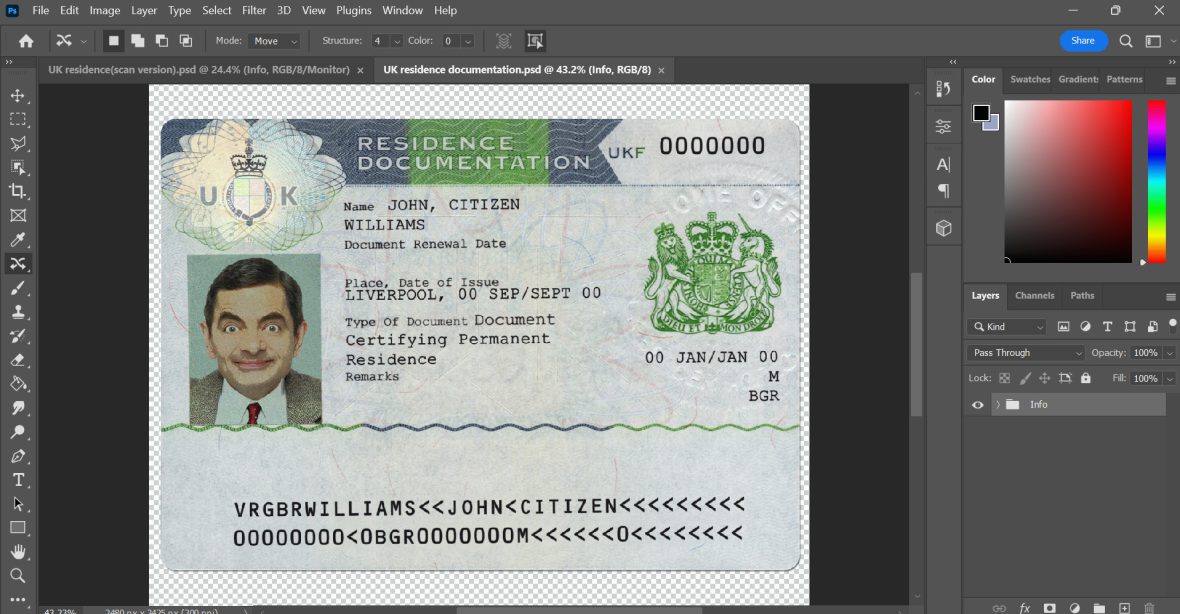 United Kingdom Residence Permit PSD Template New 2023 1 United Kingdom Residence Permit PSD Template New 2023