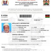 Kenya E-visa template