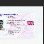 UK DRIVING LICENSE EDITABLE PSD TEMPLATE V2020 -2021
