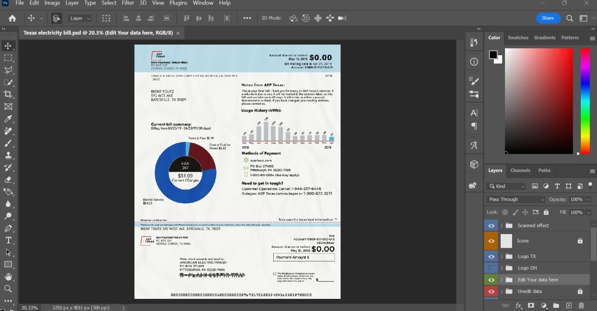 Fully Editable Texas Proof Of Address Psd Template 1 Fully Editable Texas Proof Of Address Psd Template