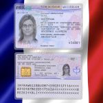 France residence permit card PSD template