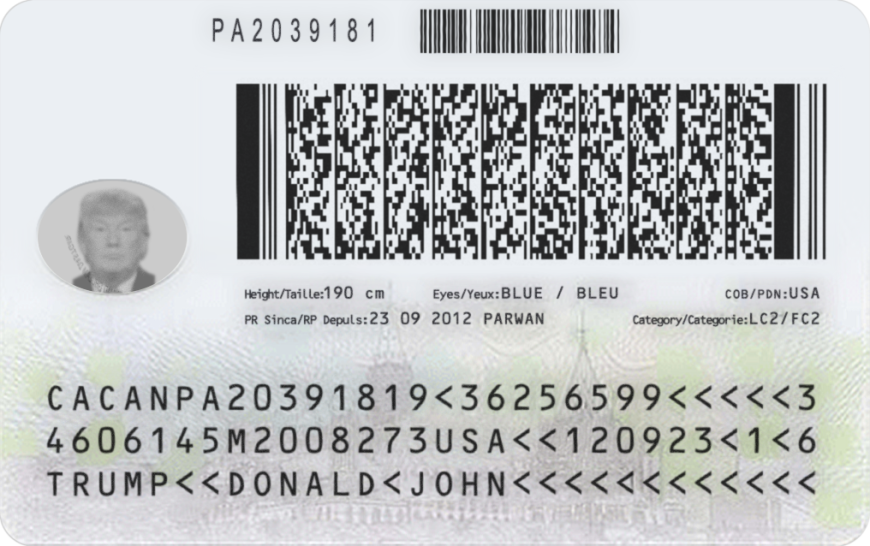 Czech permanent resident card template in PSD format