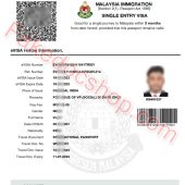 Malaysia Evisa certificate Template