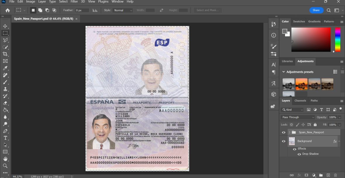 Spain Passport psd template (V2) 1 Spain Passport psd template (V2)