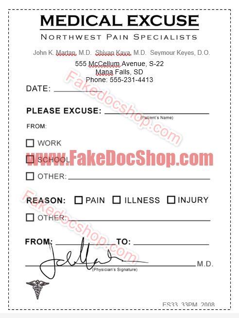 Fake Medical Excuse Template (Signed Version)