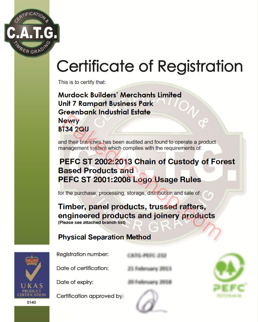 PEFC Certificate Editable WORD And PDF Template