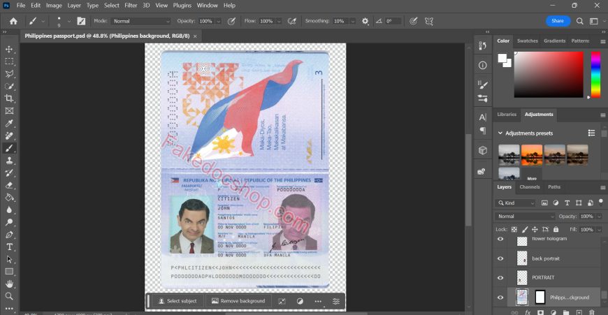 PHILIPPINES PASSPORT EDITABLE PSD TEMPLATE