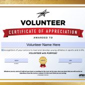Volunteer appreciation certificate Template