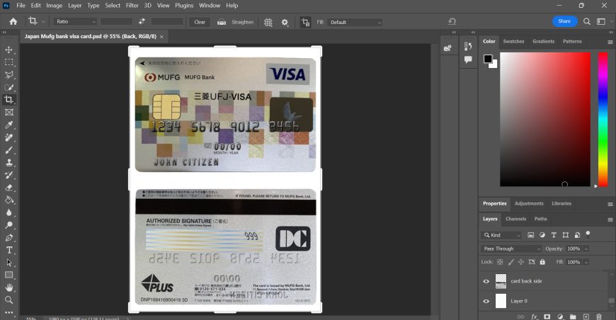 Japan Mufg Bank Visa Card PSD Template