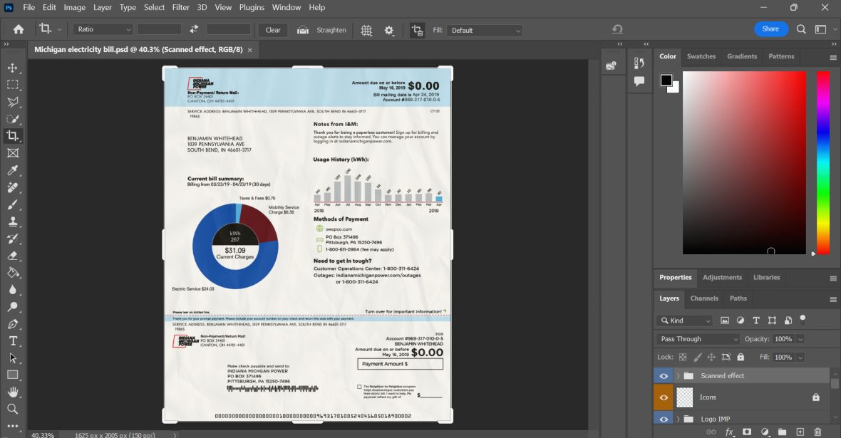 Michigan Utility Bill Psd Template 1 Michigan Electricy Bill Template