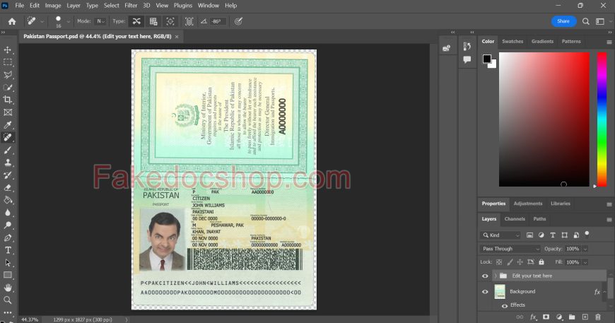 Pakistan IDcard psd template