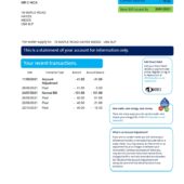 Affinity Water utility bill Word and PDF template