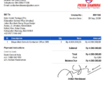 Indonesia Putra Samudra shopping bill pdf template