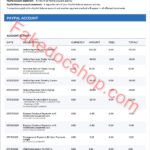 Paypal Account statement Word And PDF template
