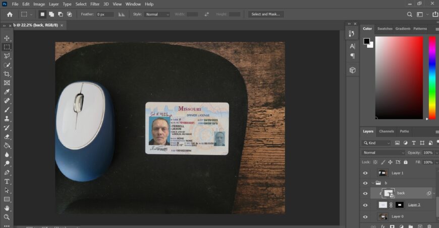 background Template for DL And ID cards in PSD format v16