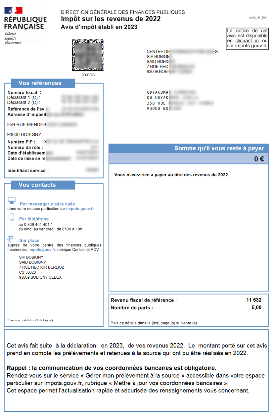 France TaxDocument Template