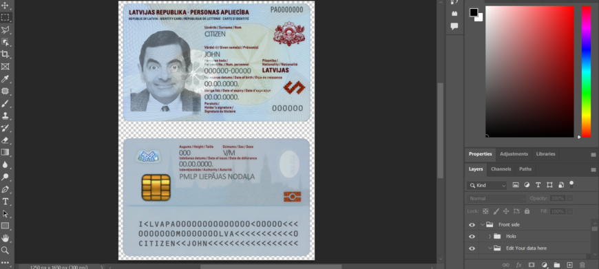 Lativa ID Card PSD Template
