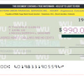 USA Western union Blank Check Template In Word And PDF Format