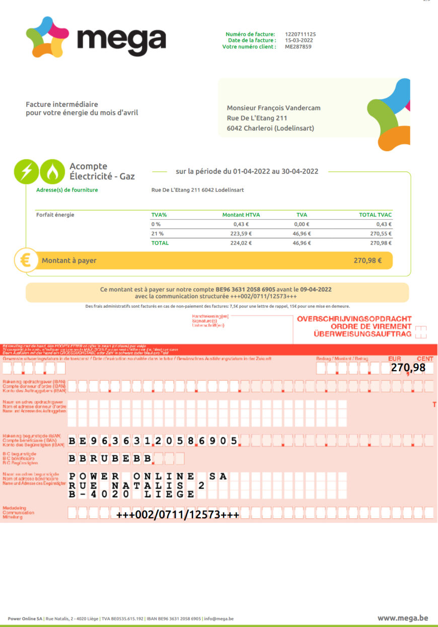Mega Facture Template in Word and PDF Format