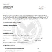 United States Social Security Retirement Award Letter Template