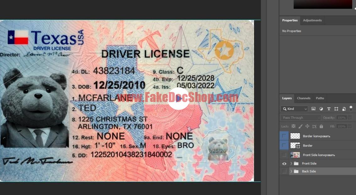 How to Edit and save and add background Taxes Driving license Template In Photoshop