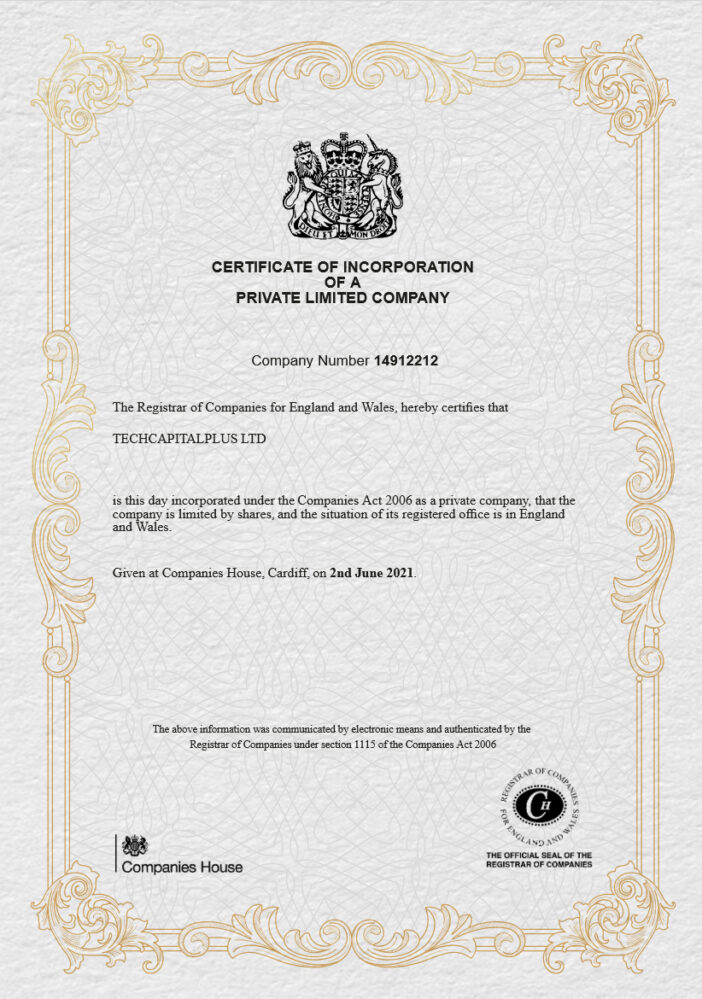 UK Certificate of Incorporation Template in Word and PDF Format