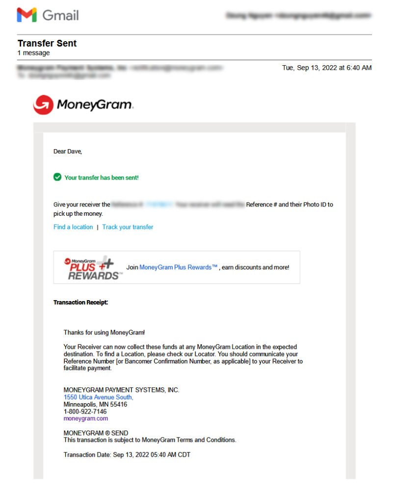 US MoneyGram Transfer Receipt Template in Word and PDF Format
