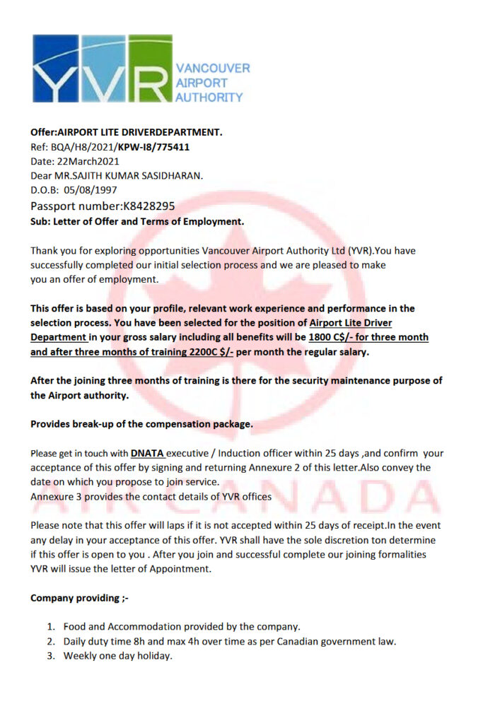 Canada Employment Offer Letter Template - A Customizable Guide in PDF and Word Format